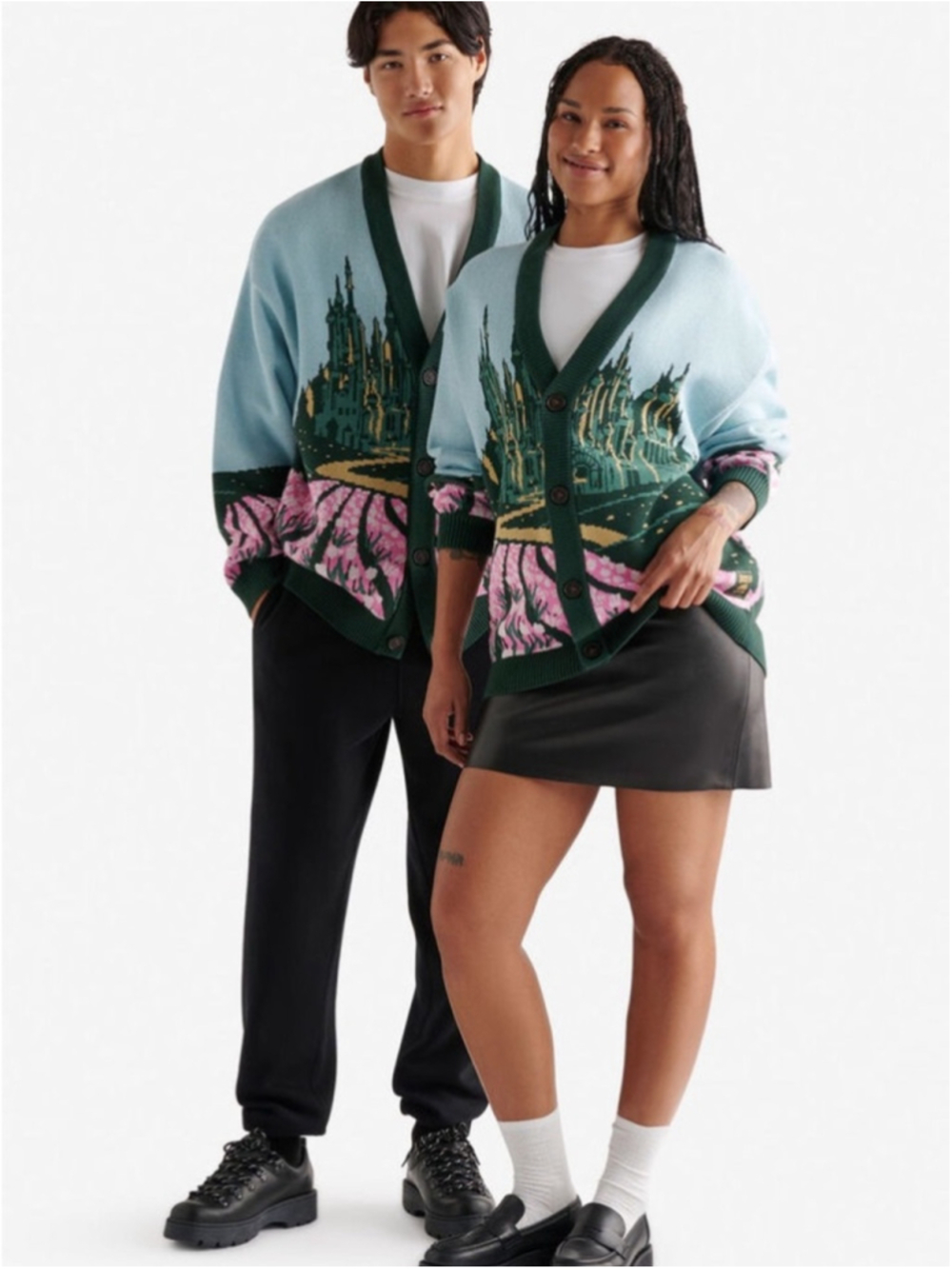 Roots Wicked Cardigan Castle Landscape Jacquard Oversized Unisex Women’s XXL